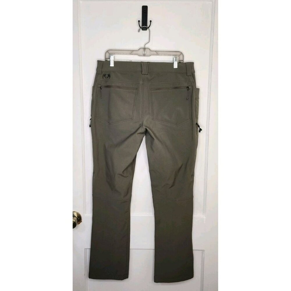 Size 12 Womens Kuiu Guide Pro Soft Shell Pants Fleece Lined Army Green - Picture 2 of 7